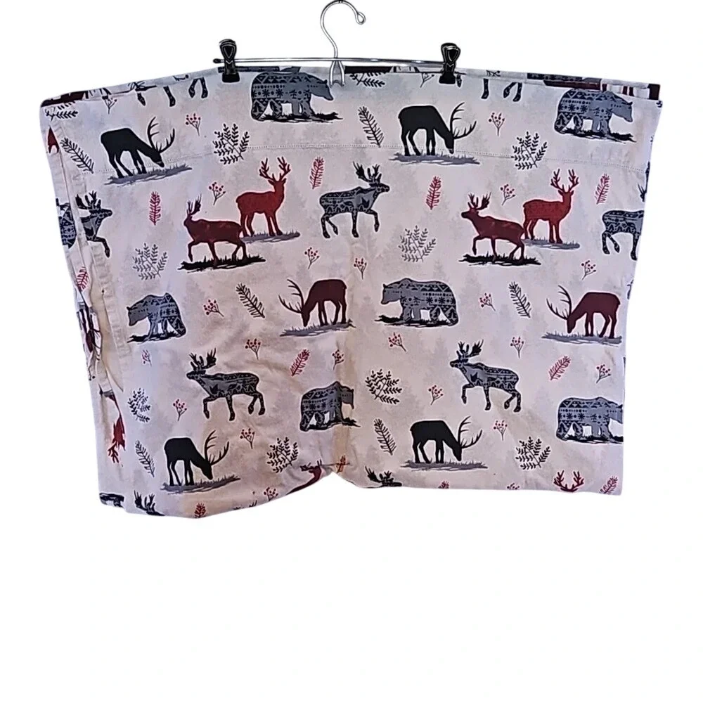 Pointehaven Twin Flannel Sheet Set Northwoods‎ Deer Bear 100% Cotton 180 GSM EUC